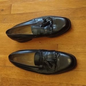 Johnson & Murphy men's leather tassel dress shoes black size 11